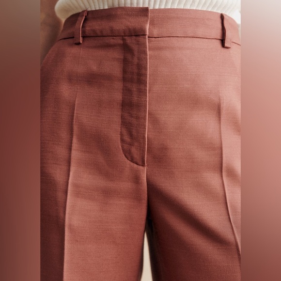 Sezane Matheo Trousers Rosewood - Size 4 - Picture 2 of 11